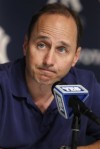 New York Yankees general manager Brian Cashman answers questions during a news conference at Yankee Stadium in New York, Monday, Oct. 25, 2010. A six-game loss to Texas in the AL championship series was mostly a wipeout, and New York heads into the offseason with gaps in its starting rotation, holes in its bullpen and an offense that never did recover from the loss of Hideki Matsui and Johnny Damon. AP Photo/Seth Wenig