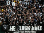 Fans of the Oakland Raiders look on against of the Kansas City Chiefs during an NFL game at Oakland-Alameda County Coliseum on November 7, 2010 in Oakland, California. Photo by Jed Jacobsohn/Getty Images