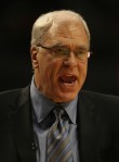 Head coach Phil Jackson of the Los Angeles Lakers complains to a referee during a game against the Chicago Bulls at the United Center on December 10, 2010 in Chicago, Illinois. The Bulls defeated the Lakers 88-84. Photo by Jonathan Daniel/Getty Images ....