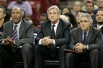 Sacramento Kings head coach Paul Westphal, center, watches the closing moments of the Kings 104-83 loss to the Miami Heat, with assistant coaches Mario Ellie, left, and Jim Eyen in an NBA basketball game in Sacramento, Calif., Saturday, Dec. 11, 2010. AP Photo/Rich Pedroncelli ......